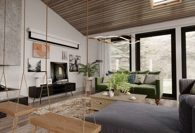 Фото из портфолио Загородный дом 147,7 м² с черными акцентами – фотографии дизайна интерьеров на INMYROOM