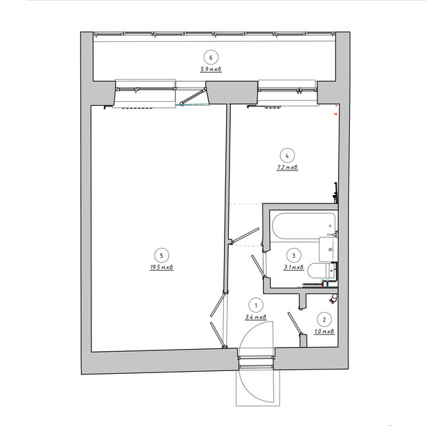 Фотография: Планировки в стиле , Малогабаритная квартира, Квартира, Проект дня, Московская область, Кирпичный дом, 1 комната, до 40 метров, Анастасия Струве, современный с элементами классики и винтажа – фото на INMYROOM
