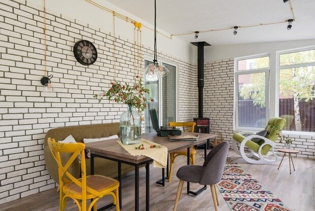 Фотография: Терраса в стиле Скандинавский, Современный, Эклектика, Винтажный, Проект недели, Дом и дача, Новая Москва, Таунхаус, Блочный дом, 4 и больше, Более 90 метров, Pegasova Design, Елена Пегасова – фото на INMYROOM