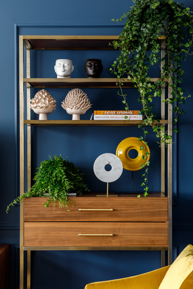 Фотография: Гостиная в стиле Современный, Эклектика, Москва, Желтый, Синий, 3 комнаты, Более 90 метров, Эксклюзивные проекты, Римма Семенова, Александр Володин – фото на INMYROOM