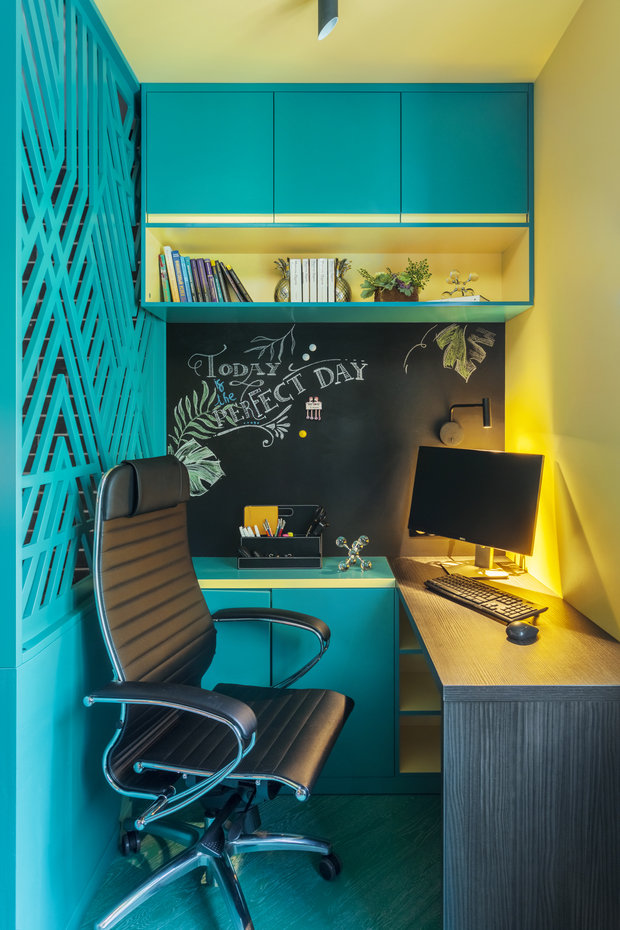 Фотография: Кабинет в стиле Современный, Эклектика, Квартира, Проект недели, Москва, 3 комнаты, 60-90 метров, Алена Горская – фото на INMYROOM