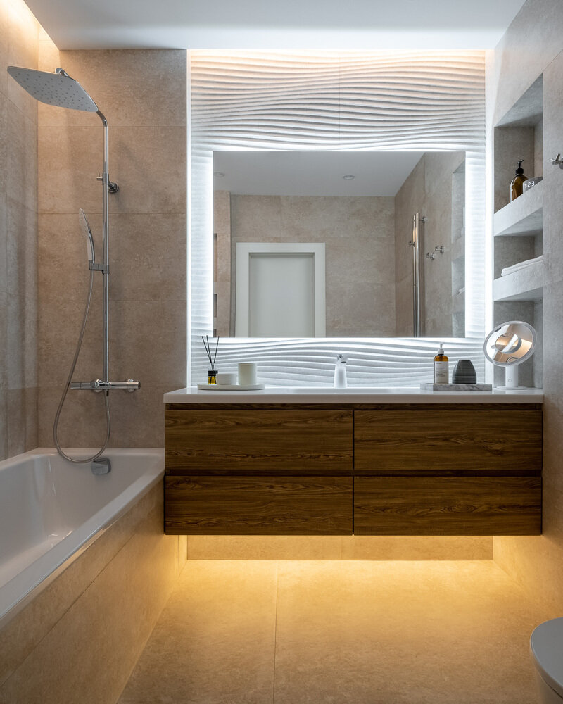 Фотография: Ванная в стиле Современный, Квартира, Проект недели, Московская область, 3 комнаты, Более 90 метров, Александр Дмитрук – фото на INMYROOM Фотография: Ванная в стиле Современный, Квартира, Проект недели, Московская область, 3 комнаты, Более 90 метров, Александр Дмитрук – фото на INMYROOM