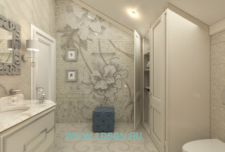 Дизайн интерьера Ванная в коттеджном поселке "Марсель" г.Москва