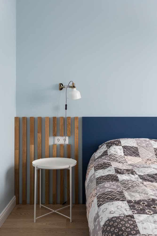 Фотография: Спальня в стиле Скандинавский, Минимализм, Квартира, Проект недели, Санкт-Петербург, Монолитный дом, 2 комнаты, 40-60 метров, Екатерина Савенкова, Архитектура Интерьера – фото на INMYROOM