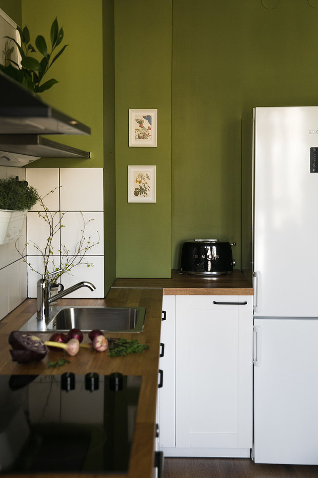 Фотография: Кухня и столовая в стиле Скандинавский, Современный, Квартира, Проект недели, Санкт-Петербург, 1 комната, до 40 метров, Анастасия Заркуа – фото на INMYROOM