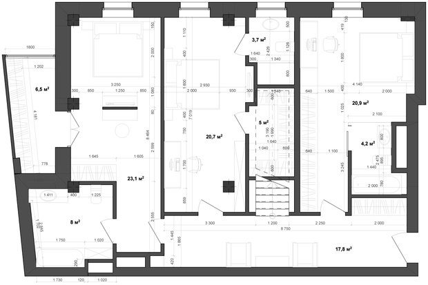 Фото из портфолио Проект 80 – фотографии дизайна интерьеров на INMYROOM