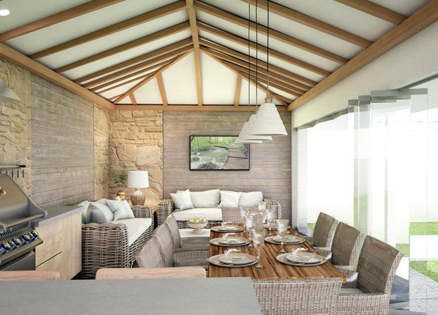 Фото из портфолио Беседка с летней кухней – фотографии дизайна интерьеров на INMYROOM
