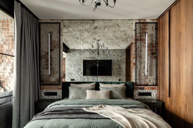 Фотография: Спальня в стиле Современный, Малогабаритная квартира, Квартира, Проект дня, Москва, 1 комната, 40-60 метров, эклектика с элементами современного, Александр Джикаеви – фото на INMYROOM