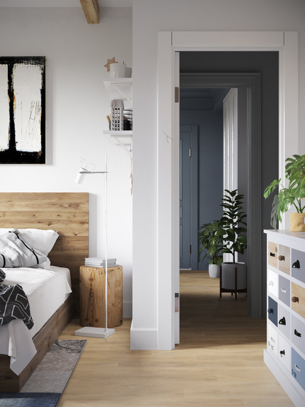 Фотография: Спальня в стиле Скандинавский, Квартира, Проект недели, Санкт-Петербург, Более 90 метров, Денис Красиков, Cartelle Design, двухуровневая квартира – фото на INMYROOM