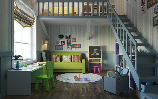 Фотография: Детская в стиле Прованс и Кантри, Дом, Проект недели, Дом и дача, Екатеринбург, Юлия Калеми, 4 и больше, Более 90 метров – фото на INMYROOM