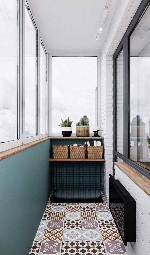 Фотография: Балкон в стиле Современный, Эклектика, Квартира, Проект недели, Санкт-Петербург, 3 комнаты, Более 90 метров, VizDiz, Илона Ореховская – фото на INMYROOM