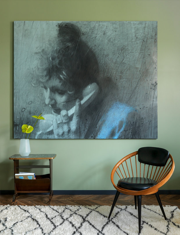 Фотография: Гостиная в стиле Современный, Квартира, Проект дня, Москва, Зеленый, Кирпичный дом, 2 комнаты, 40-60 метров, PROPERTY LAB+ART – фото на INMYROOM