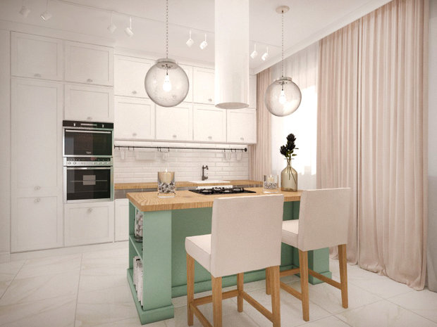 Фото из портфолио Мятное гнездышко – фотографии дизайна интерьеров на INMYROOM