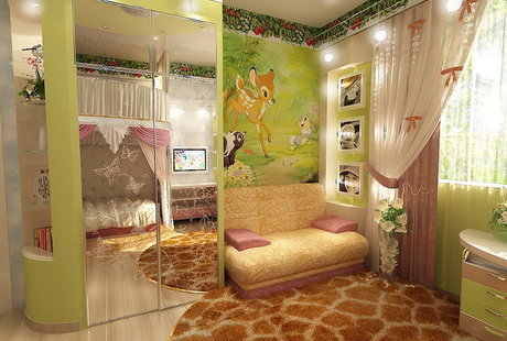 Детская комната с Бэмби в классическом стиле