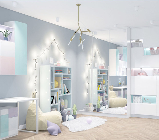 Фото из портфолио Дизайн детской комнаты двухкомнатной квартиры 60,3 кв.м. – фотографии дизайна интерьеров на INMYROOM