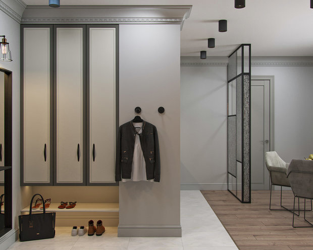 Фотография: Прихожая в стиле Лофт, Современный, Квартира, Проект недели, Москва, 2 комнаты, 40-60 метров, One Line Design – фото на INMYROOM