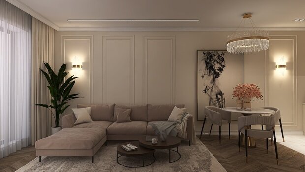 Фото из портфолио Кухня-гостиная Неоклассика – фотографии дизайна интерьеров на INMYROOM