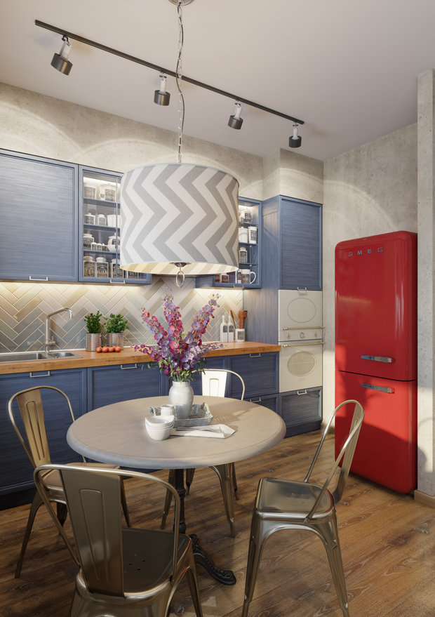 Фотография: Кухня и столовая в стиле Эклектика, Современный, Квартира, Россия, Проект недели, Московская область, Микрогород «В лесу», Анна Кларк – фото на INMYROOM