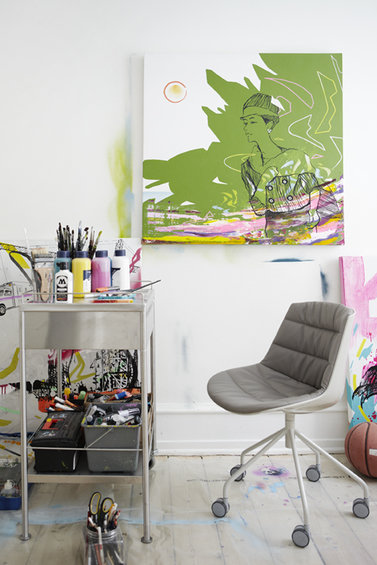 Фотография: Кабинет в стиле Современный, Скандинавский, Квартира, Дания, Цвет в интерьере, Дома и квартиры, Белый – фото на INMYROOM