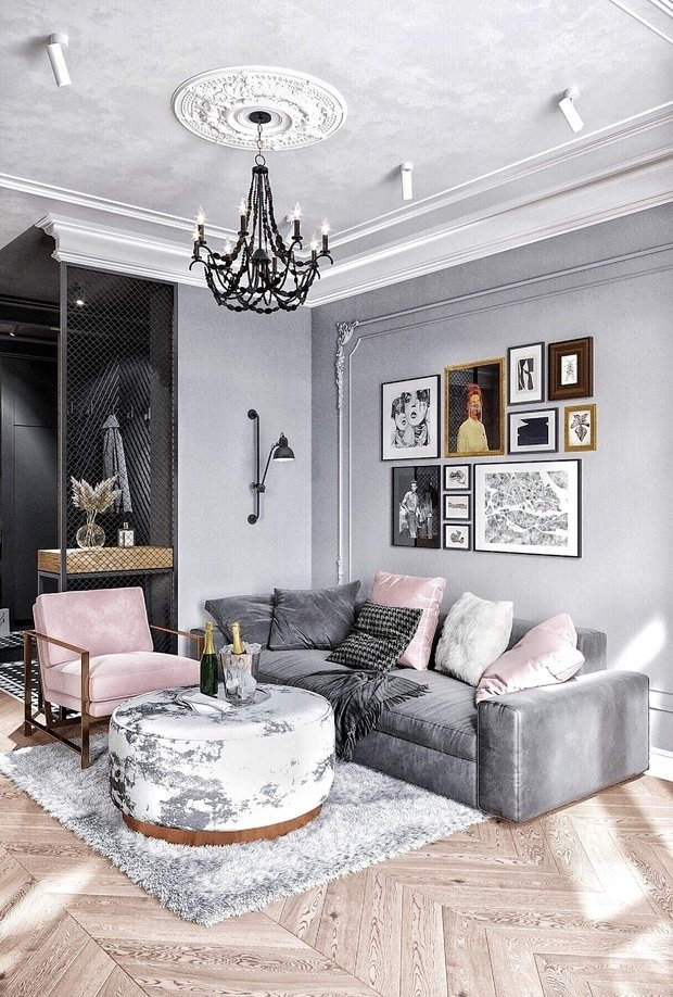 Фотография: Гостиная в стиле Лофт, Квартира, Перепланировка, Москва, 3 комнаты, 60-90 метров, Анна Показаньева – фото на INMYROOM