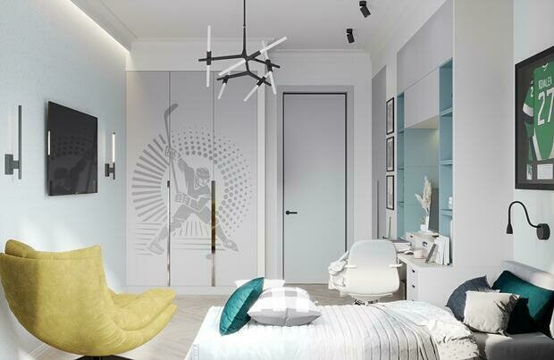 Фотография: Детская в стиле Современный, Квартира, Проект недели, 3 комнаты, 60-90 метров, Монолитно-кирпичный, Уфа, Алина Гамм – фото на INMYROOM