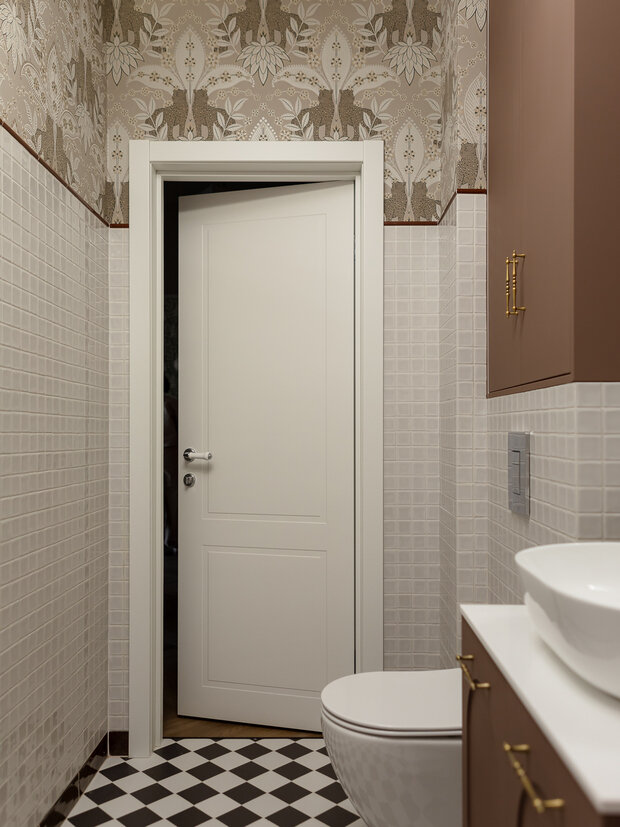 Фотография: Ванная в стиле Классический, Современный, Квартира, Проект дня, Екатеринбург, Монолитный дом, 2 комнаты, 40-60 метров, современный с элементами ретро, Анастасия Гавриленко, Анастасия Камаева – фото на INMYROOM