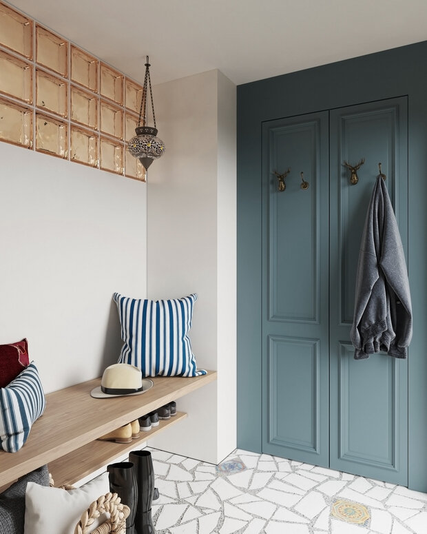 Фотография: Прихожая в стиле Эклектика, Эко, Скандинавский, Современный, Дом, Проект недели, Дача, Дом и дача, Московская область, 2 комнаты, 40-60 метров, Анастасия Струве – фото на INMYROOM