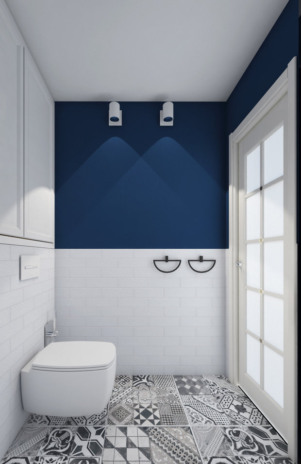 Фотография: Ванная в стиле Скандинавский, Современный, Квартира, Проект недели, Смоленск, Кирпичный дом, 2 комнаты, 60-90 метров, Марина Козина – фото на INMYROOM