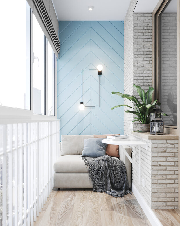 Визуализация интерьера балкона в современном стиле
