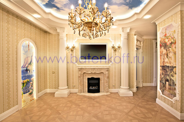 Фото из портфолио Фото реализованной под ключ гостиной в классическом стиле. – фотографии дизайна интерьеров на InMyRoom.ru