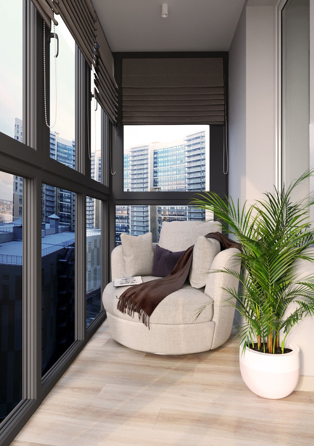 Фотография: Балкон в стиле Современный, Скандинавский, Квартира, Проект недели, Санкт-Петербург, 3 комнаты, Более 90 метров, Start Design – фото на INMYROOM