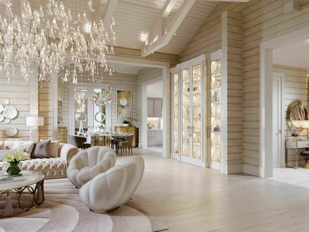 Фото из портфолио Дом 281,5 м² в КП Руза Фэмили: светлый интерьер для светлой семьи – фотографии дизайна интерьеров на INMYROOM