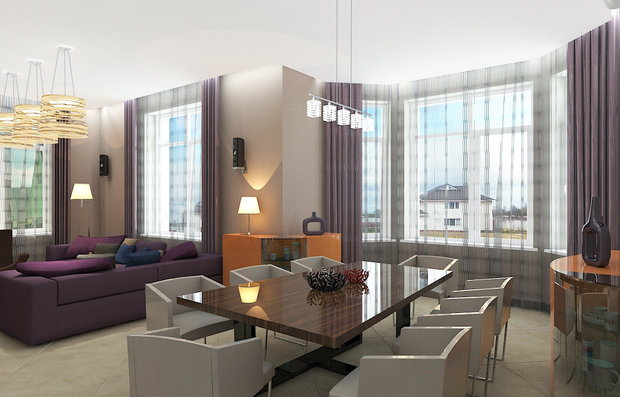 Фото из портфолио Гостиная + прихожая – фотографии дизайна интерьеров на INMYROOM