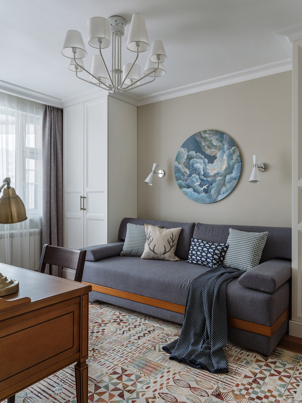 Фотография: Кабинет в стиле Классический, Квартира, Проект недели, Москва, Панельный дом, 4 и больше, Более 90 метров, Наталья Широкорад, П-44Т – фото на INMYROOM