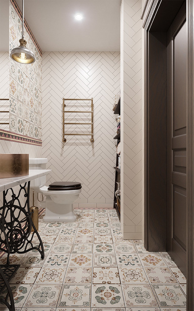 Фотография: Ванная в стиле Прованс и Кантри, Дом, Проект недели, Дом и дача, Ирина Васильева, 4 и больше, Более 90 метров, Егорьевск – фото на INMYROOM