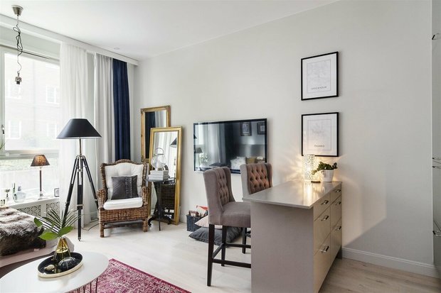 Фотография: Гостиная в стиле Скандинавский, Малогабаритная квартира – фото на INMYROOM