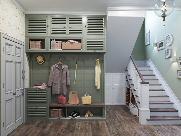 Фотография: Прихожая в стиле Прованс и Кантри, Дом, Проект недели, Дом и дача, Екатеринбург, Юлия Калеми, 4 и больше, Более 90 метров – фото на INMYROOM