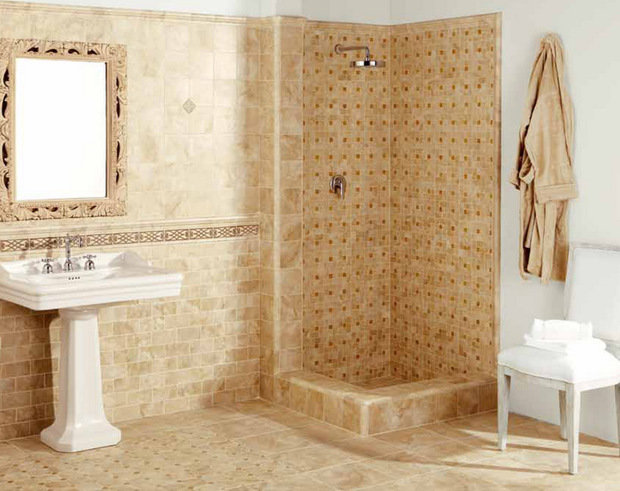 Фотография: Ванная в стиле Классический, Обои, Переделка, Плитка, Краска, Стеновые панели – фото на INMYROOM