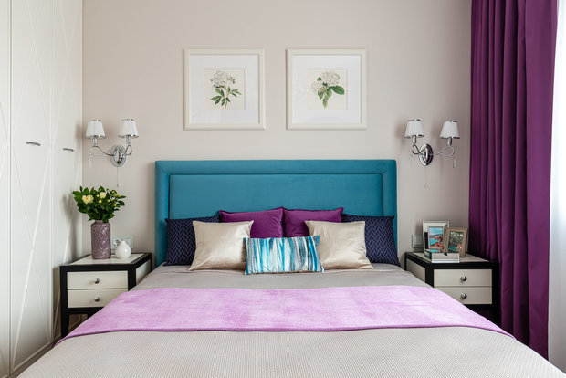 Фотография: Спальня в стиле Современный, Квартира, Проект недели, Реутов, Монолитный дом, 2 комнаты, 40-60 метров, Наталья Широкорад – фото на INMYROOM