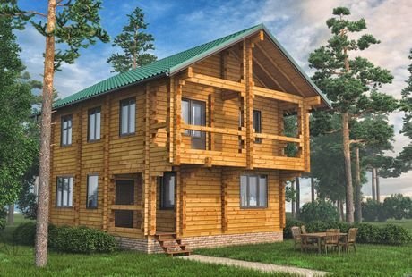 Дом из бруса с винтовой лестницей 130 кв.м. (24Б)