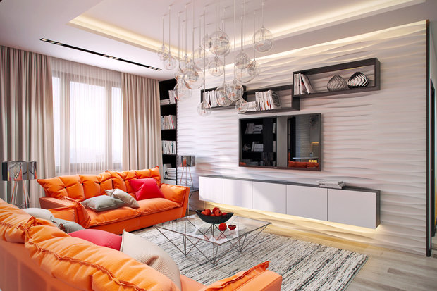 Фото из портфолио Мандариновый всплеск – фотографии дизайна интерьеров на INMYROOM