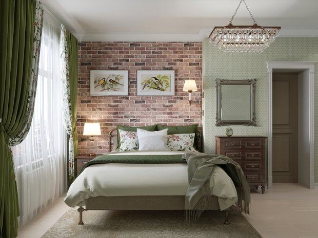 Фотография: Спальня в стиле Прованс и Кантри, Классический, Современный, Квартира, Проект недели, Санкт-Петербург, Татьяна Воронцова, 2 комнаты, 40-60 метров, Монолитно-кирпичный, ЖК «Английская миля» – фото на INMYROOM