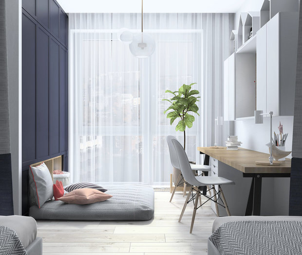 Фотография: Детская в стиле Скандинавский, Квартира, Проект недели, Балашиха, Монолитный дом, 4 и больше, Более 90 метров, Нина Шуберт – фото на INMYROOM