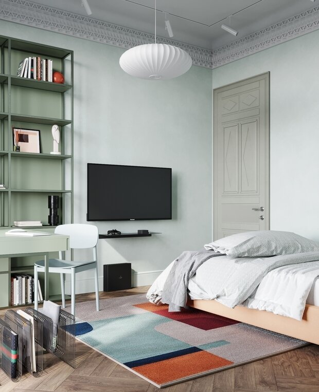 Фотография: Спальня в стиле Современный, Эклектика, Квартира, Проект недели, Москва, 4 и больше, Более 90 метров – фото на INMYROOM