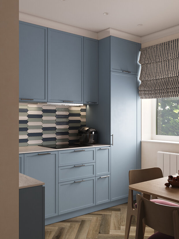 Фотография: Кухня и столовая в стиле Современный, Эклектика, Квартира, Проект дня, Москва, Ирина Собыленская, П-44, Панельный дом, 2 комнаты, 40-60 метров, Винтажный – фото на INMYROOM