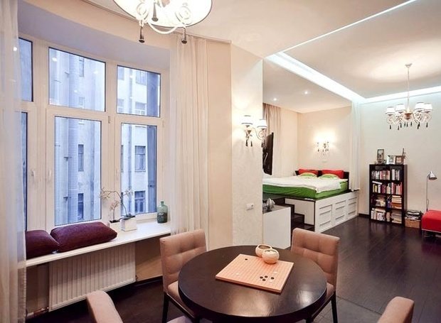 Фотография: Гостиная в стиле Скандинавский, Спальня, Интерьер комнат – фото на INMYROOM