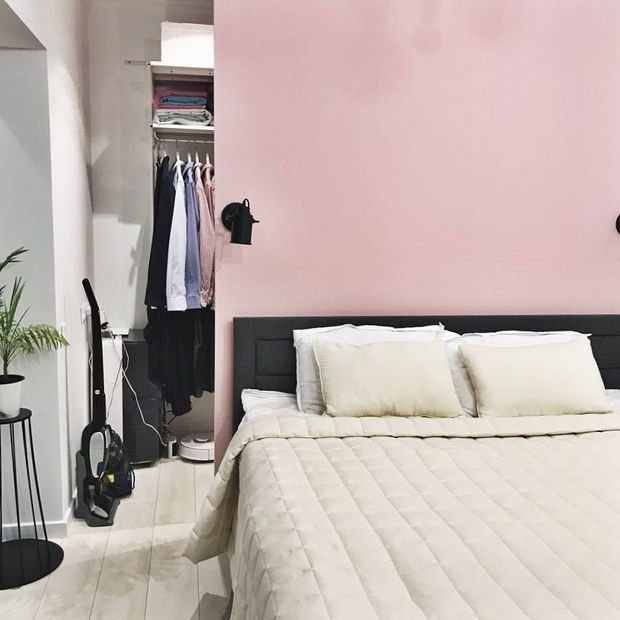 Фотография: Спальня в стиле Современный, Квартира, Проект недели, Панельный дом, 1 комната, 40-60 метров, Сбербанк, Некрасовка – фото на INMYROOM