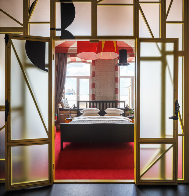 Фотография: Спальня в стиле Лофт, Эклектика, Квартира, Проект недели, Санкт-Петербург, Макс Жуков, Виктор Штефан, Кирпичный дом, ToTaste Studio, 4 и больше, Более 90 метров – фото на INMYROOM
