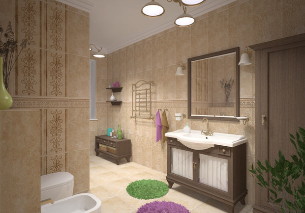 Фото из портфолио Ванная в классическом стиле в коттедже – фотографии дизайна интерьеров на INMYROOM