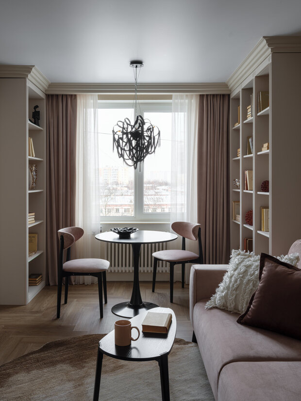 Фотография: Гостиная в стиле Современный, Квартира, Проект дня, Москва, 2 комнаты, 40-60 метров, Сара Михайлова – фото на INMYROOM